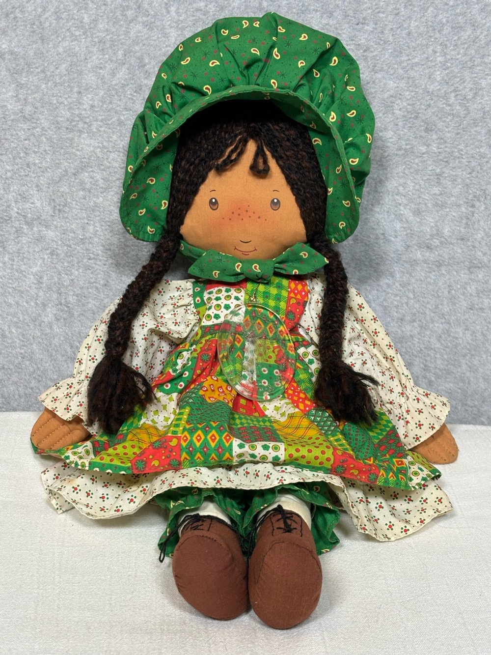 Vintage 1988 Holiday Holly Hobbie Collector's Edition African American Rag Doll